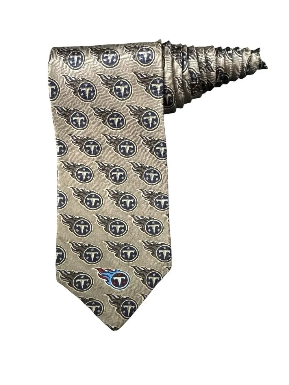 Team NFL Ralph Marlin Tennessee Titans Logo Football 2000 Vintage Necktie Silk